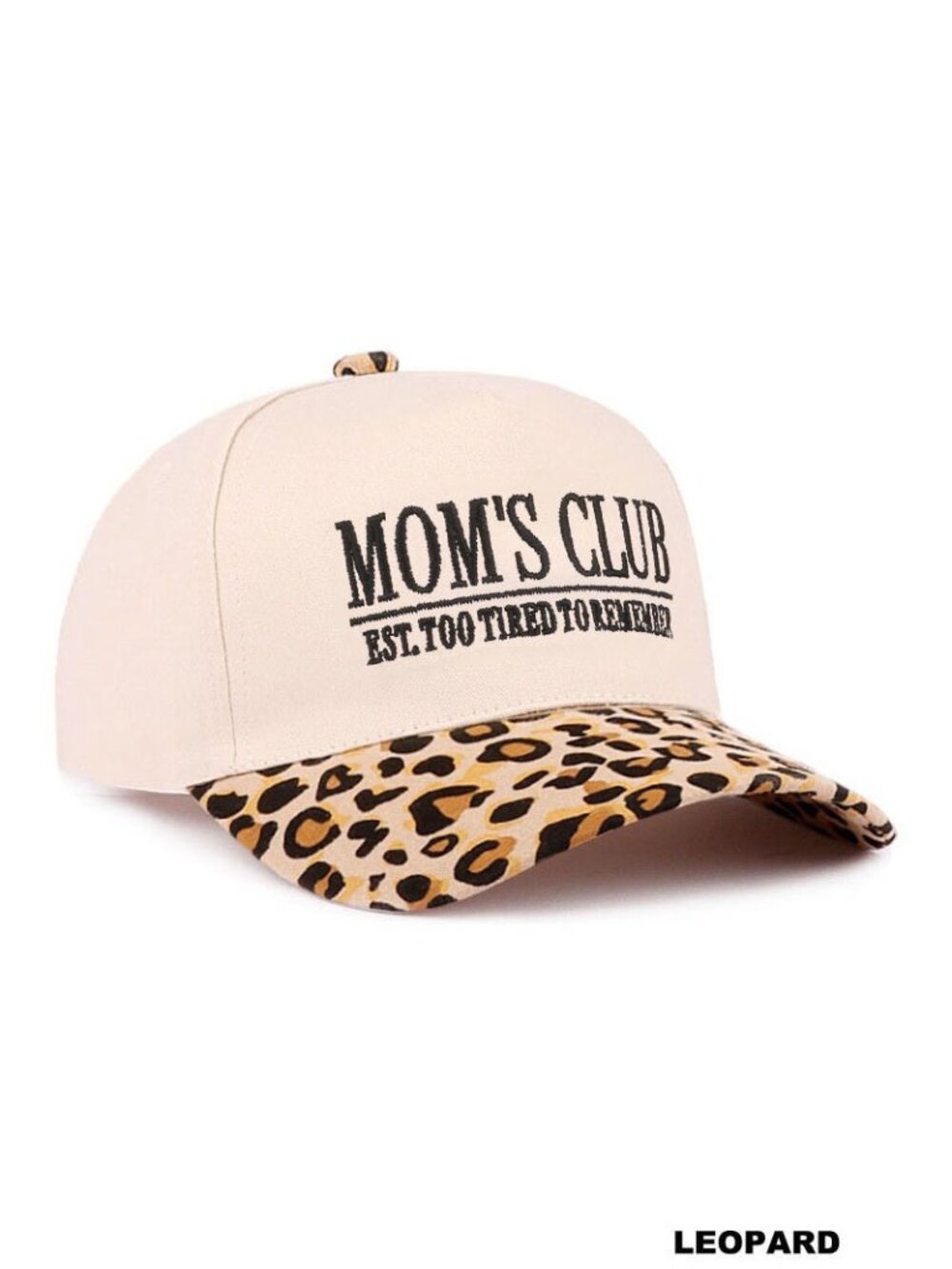 Beige Baseball Cap with Leopard Brim - Picture 3 of 4
